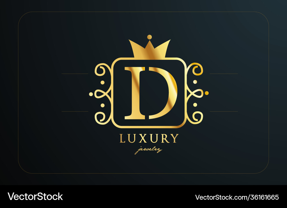 D Monogramm goldenes Metall Alphabet Buchstaben Logo-Symbol D Monogramm goldenes Metall Alphabet Buchstaben Logo-Symbol vektorbild