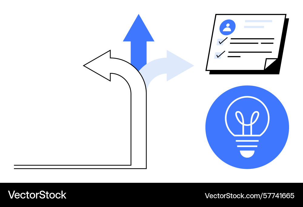 Decision-making path with arrows document Decision-making path with arrows document vector image