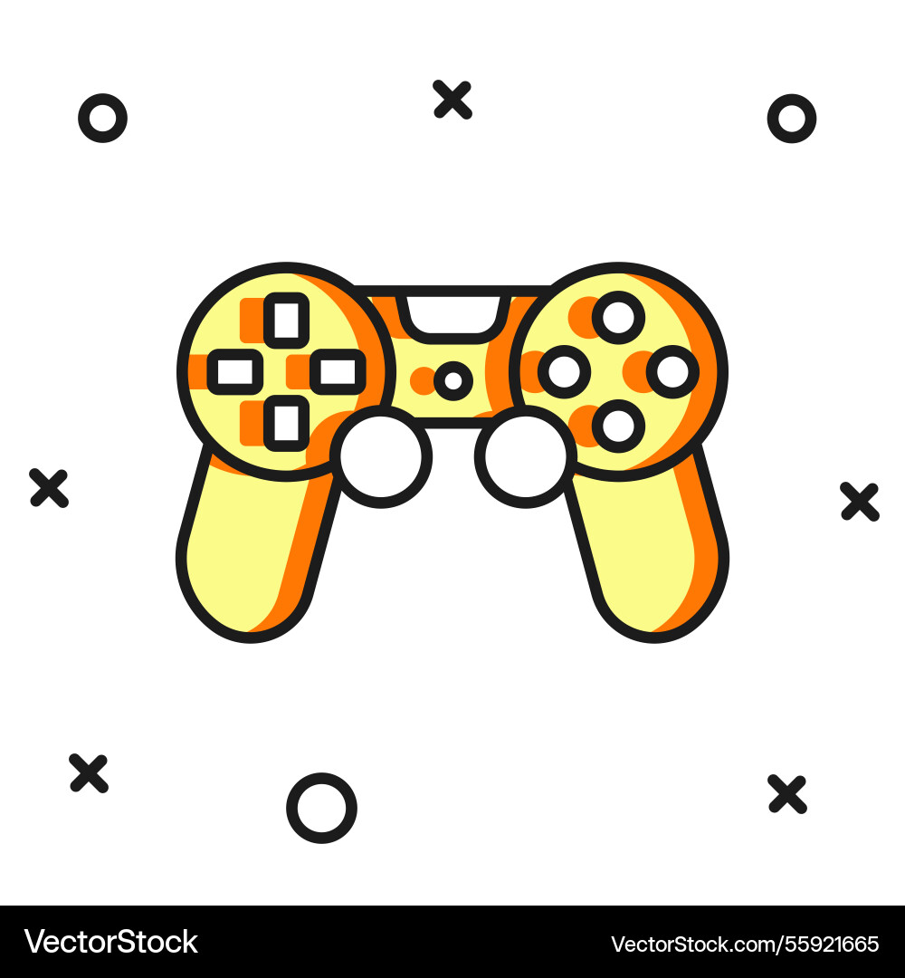 Filled outline game controller or joystick vector image