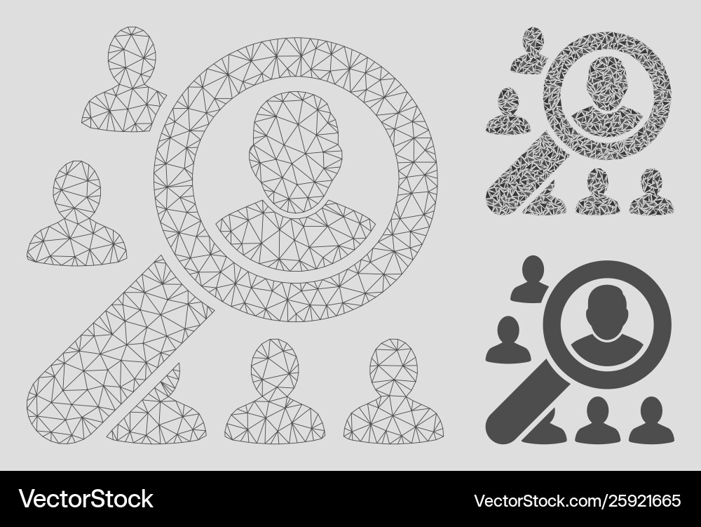 Find user mesh carcass model and triangle Find user mesh carcass model and triangle Vector Image