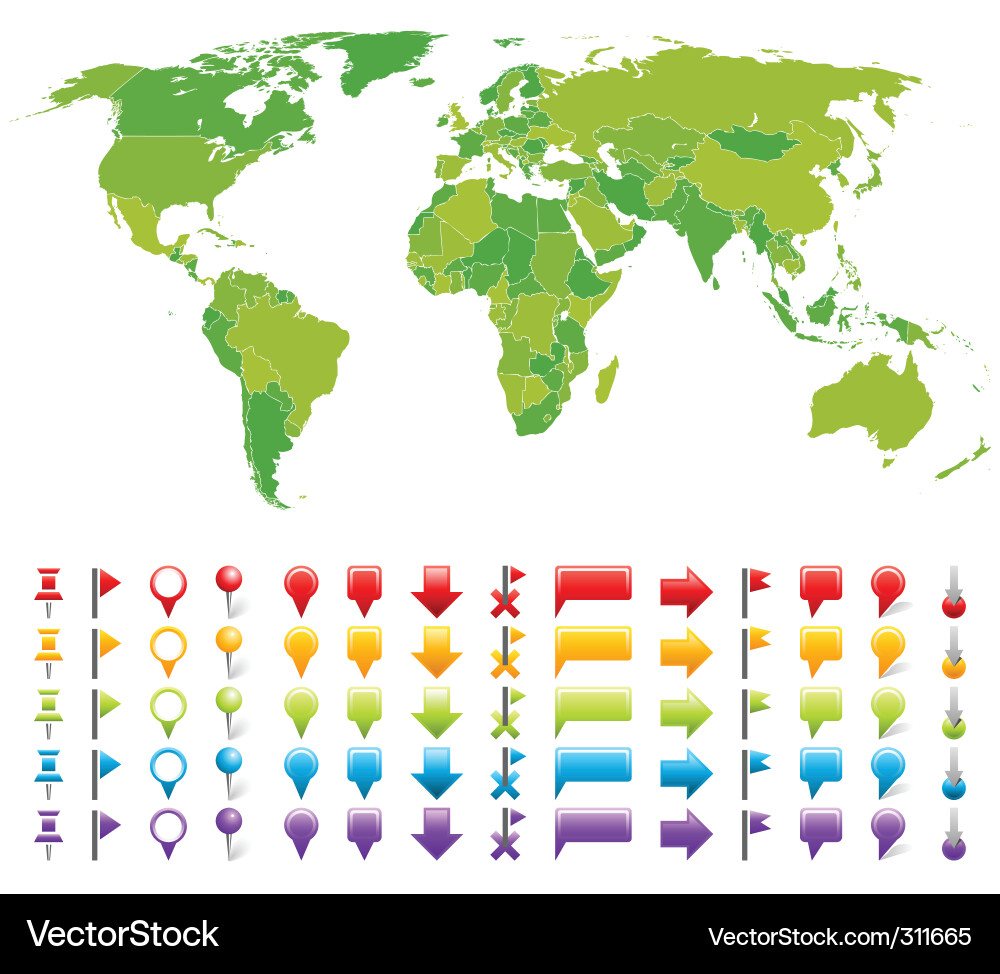 Map with marks vector image