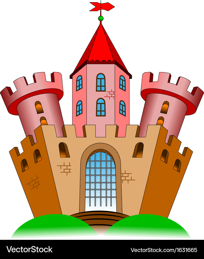 Medieval Stone Castle Vector Image