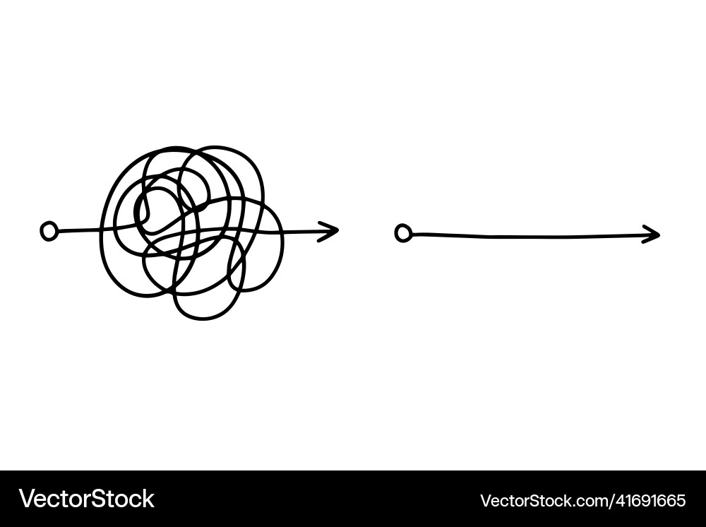 Messy line like hard and easy way confusion Vector Image
