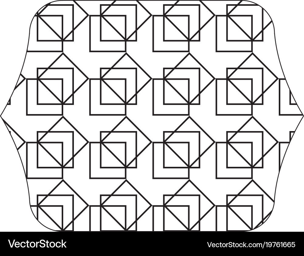 Rectangle with seamless pattern shapes background Vector Image