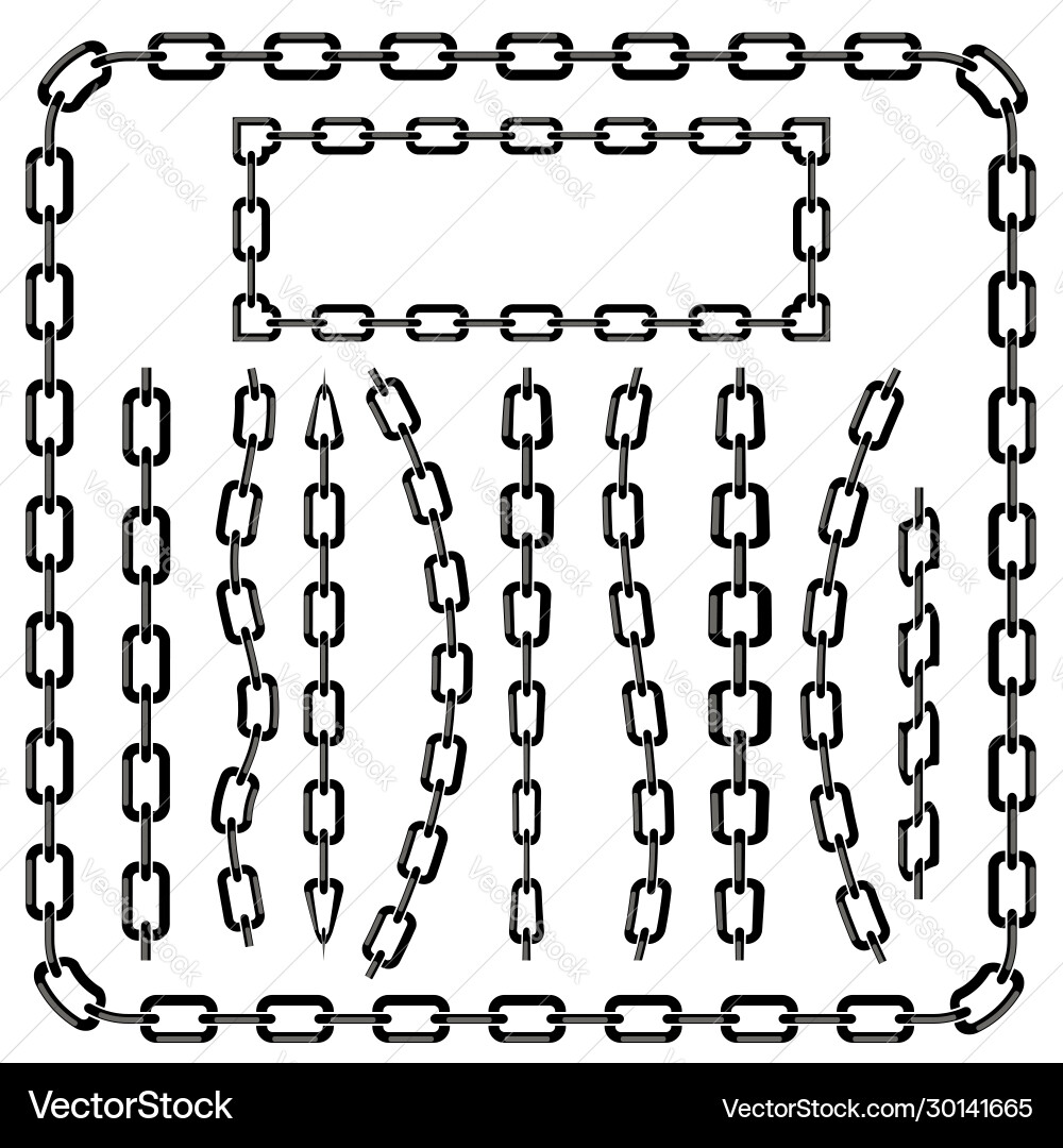 Set chain frames isolated on white background Set chain frames isolated on white background vector image