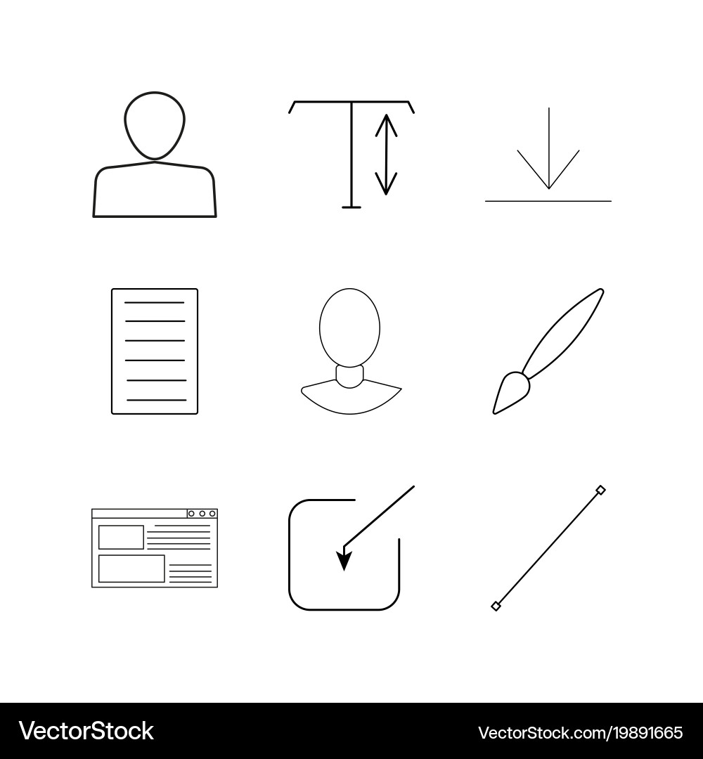 Web linear icon set simple outline icons vector image