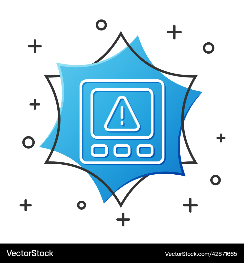 White line gps device error icon isolated on White line gps device error icon isolated on vector image