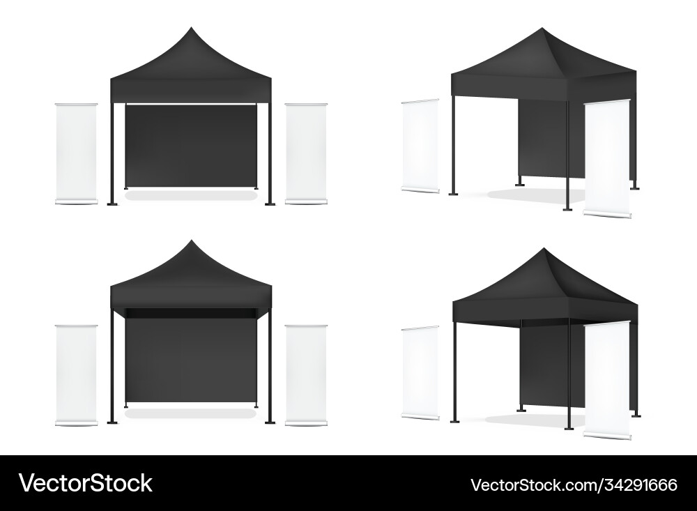 3d mock up realistic tent display pop booth 3d mock up realistic tent display pop booth vector image