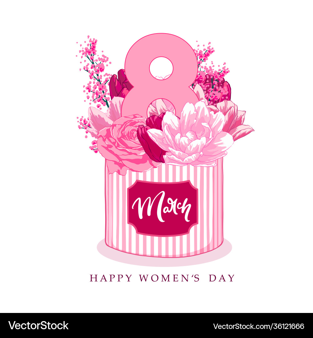 8 märchen Ferienkarte mit Blumen und Geschenkbox 8 märchen Ferienkarte mit Blumen und Geschenkbox vektorbild