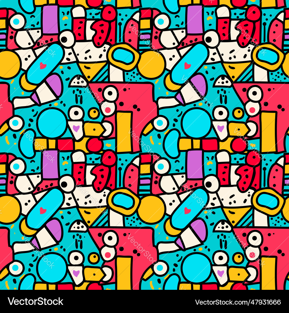 A set of seamless patterns with geometric shapes Vector Image