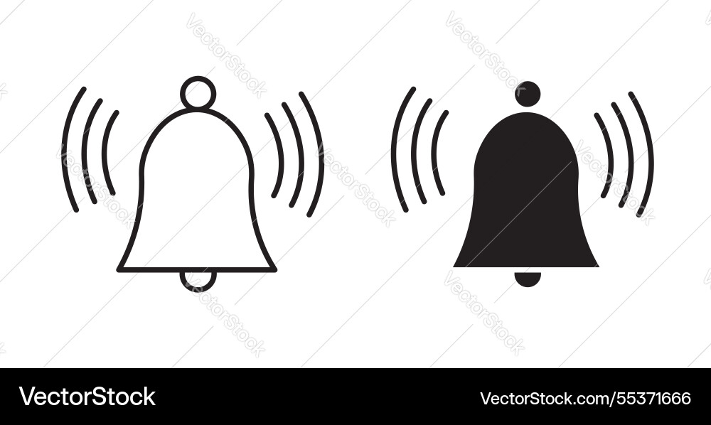 Bell icon set in thin line for web Bell icon set in thin line for web Vector Image