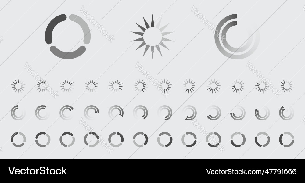 Circular Loading-Puffering-Symbole Set Circular Loading-Puffering-Symbole Set vektorbild