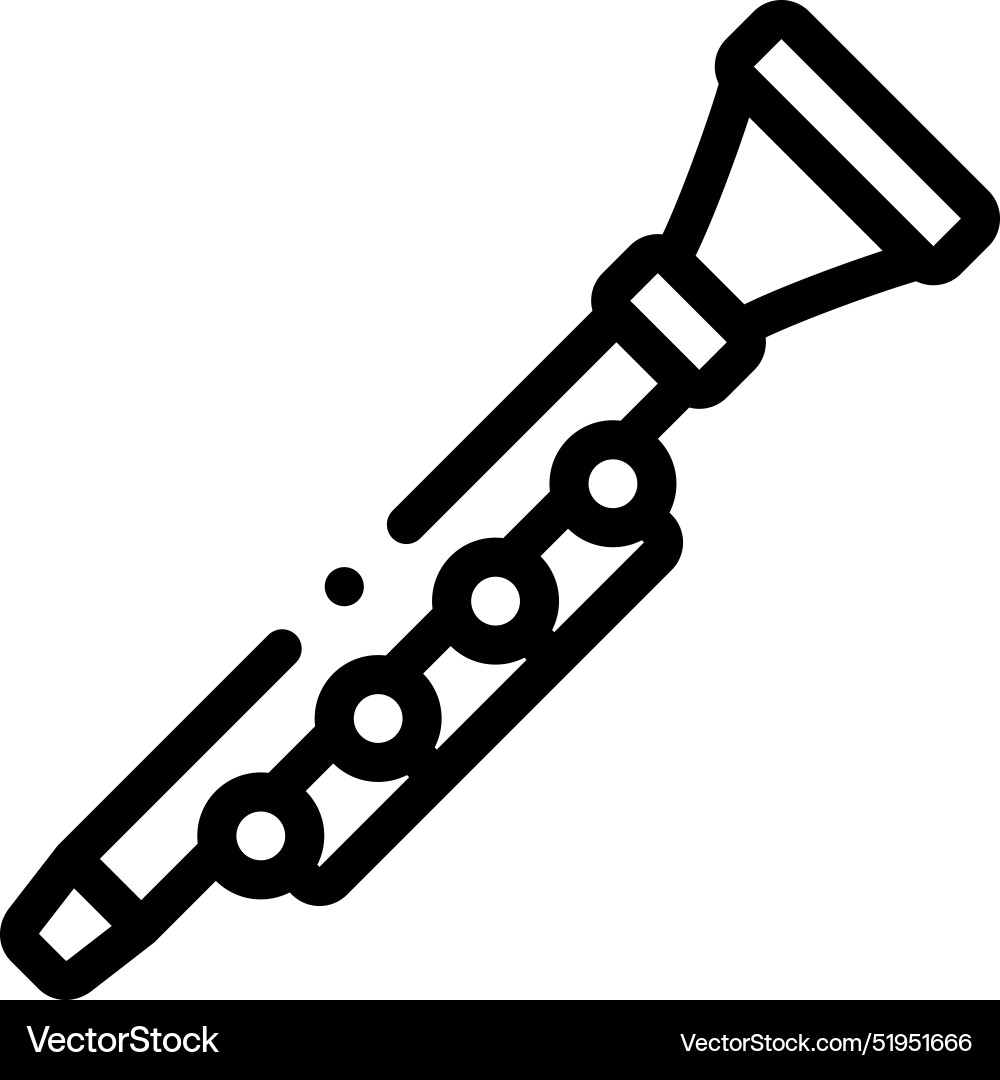 Clarinet icon thin linear style design isolated Clarinet icon thin linear style design isolated vector image