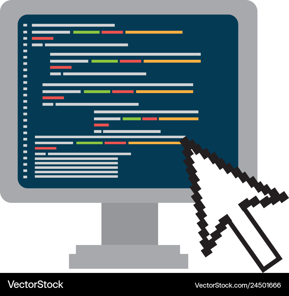 Computerdisplay mit Pfeil Cursor Computerdisplay mit Pfeil Cursor vektorbild