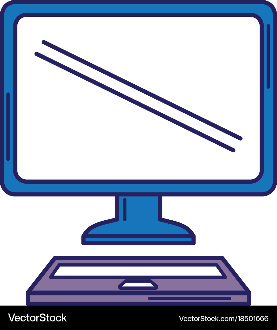 Desktop computer isolated icon Vector Image