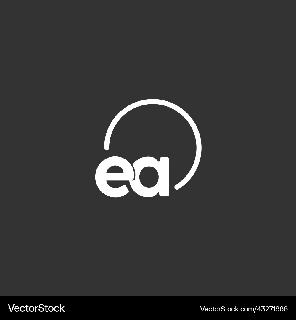 Ea initial logo with rounded circle Ea initial logo with rounded circle vector image