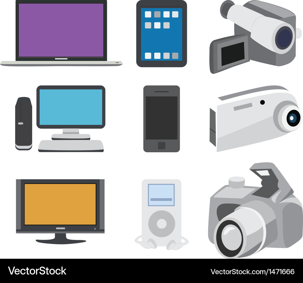 Electronics icon set Vector Image
