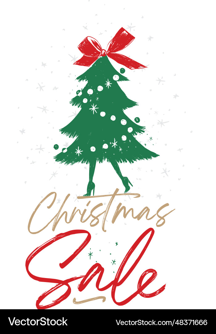 Fashion christmas tree toy sale poster Fashion christmas tree toy sale poster vector image