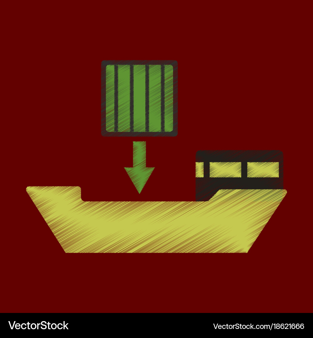 Flat icon in shading style container loading vector image