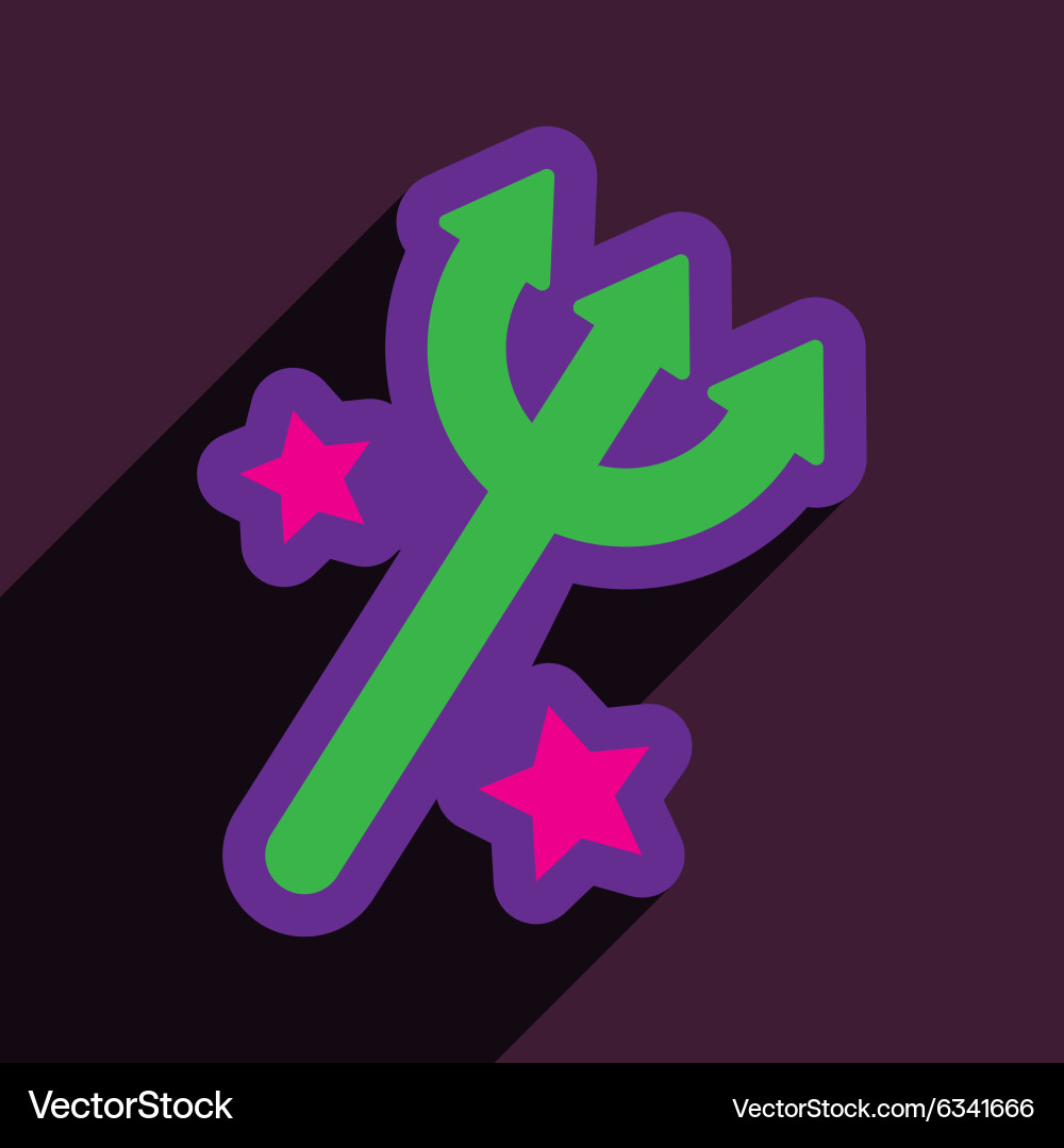 Flat with shadow icon trident on a colored Vector Image