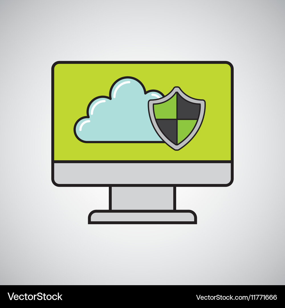 Internet security computer protection vector image