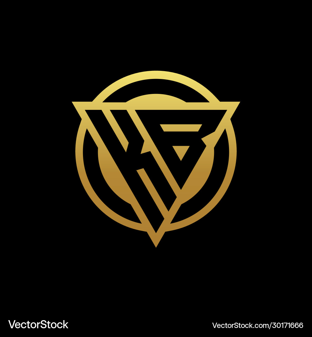 Kb logo monogram with triangle shape and circle Kb logo monogram with triangle shape and circle Vector Image