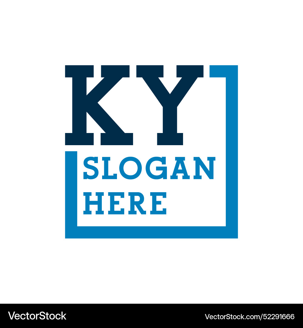 Minimal initials logo letters k and y ky initial Vector Image