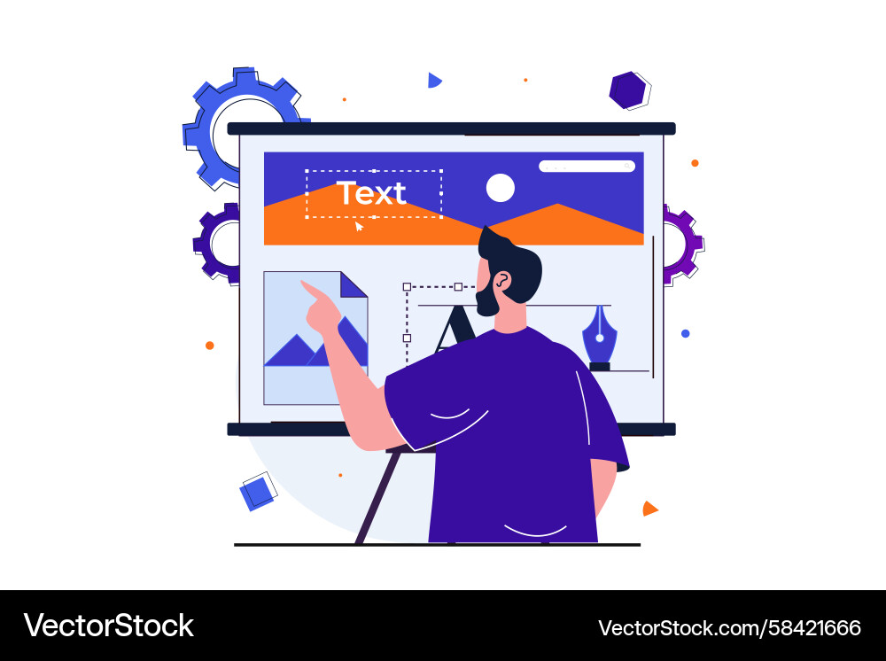 Modern Web Studio - Developer Layout Vector Image