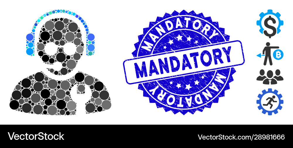 Mosaic service operator icon with textured Mosaic service operator icon with textured Vector Image