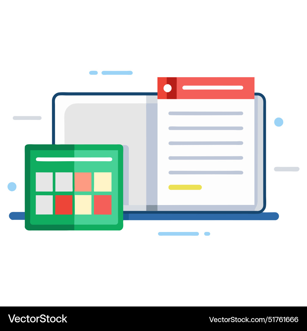 Notebook interface isolated flat Notebook interface isolated flat vector image