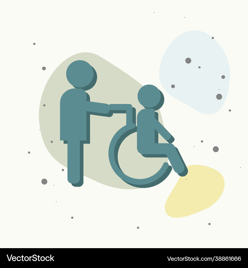 On multicolored image disabled person On multicolored image disabled person vector image