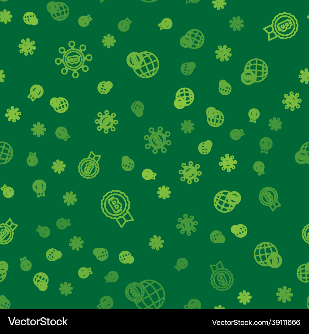Set line blockchain technology bitcoin and globe Set line blockchain technology bitcoin and globe vector image