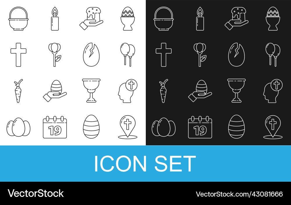 Set line map pointer with christian cross human Set line map pointer with christian cross human vector image
