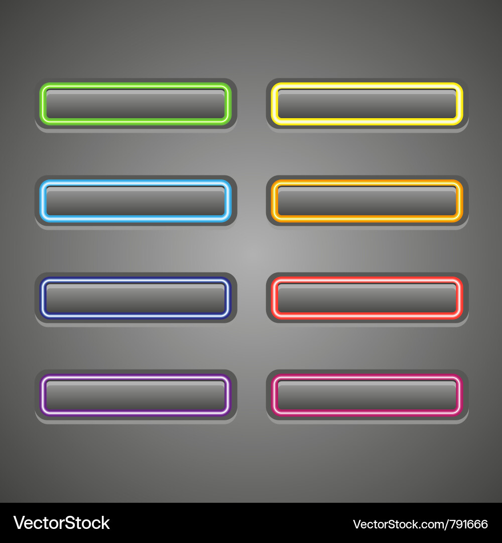 Set of glowing web buttons vector image