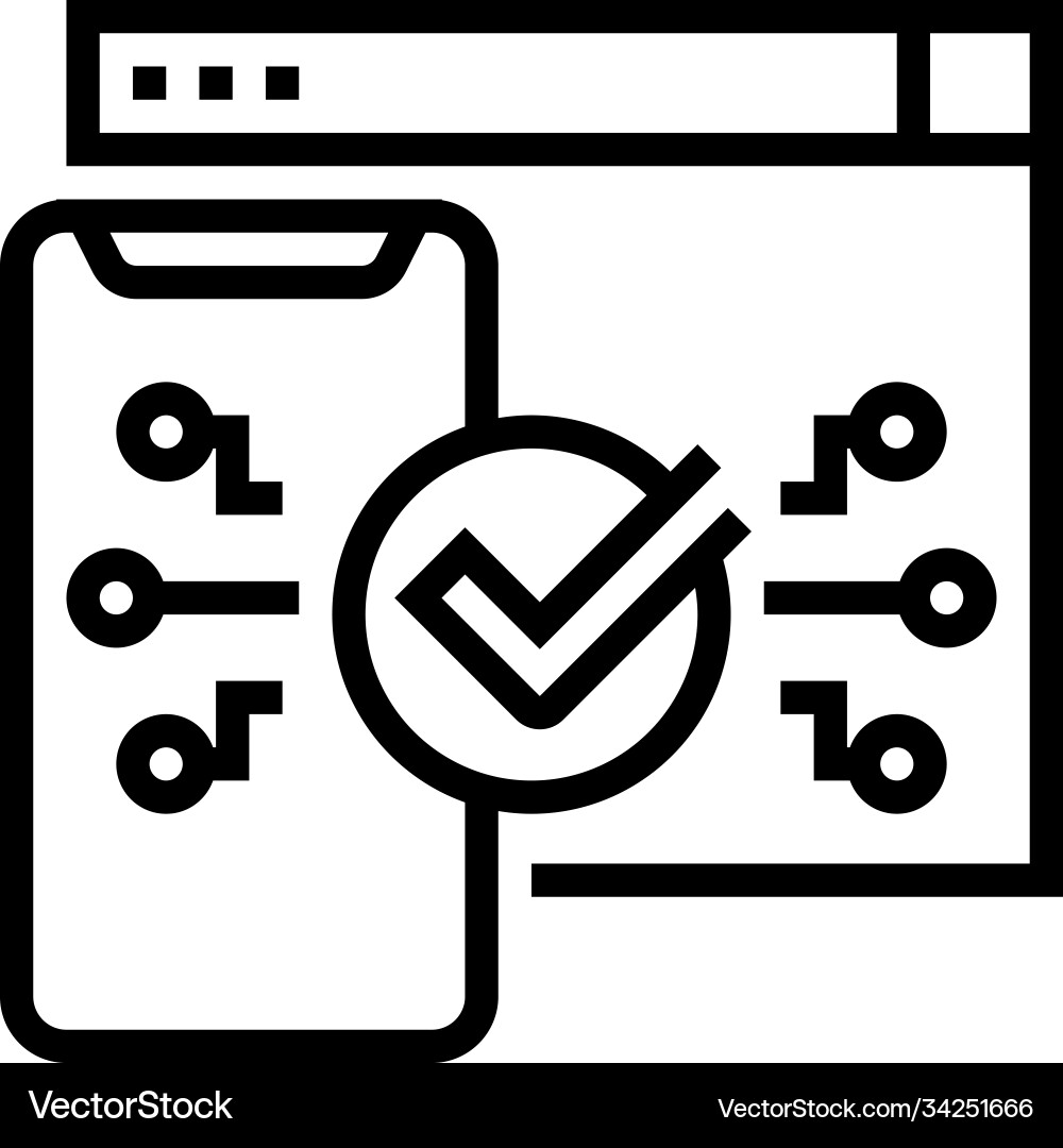 Two step authentication line icon Vector Image