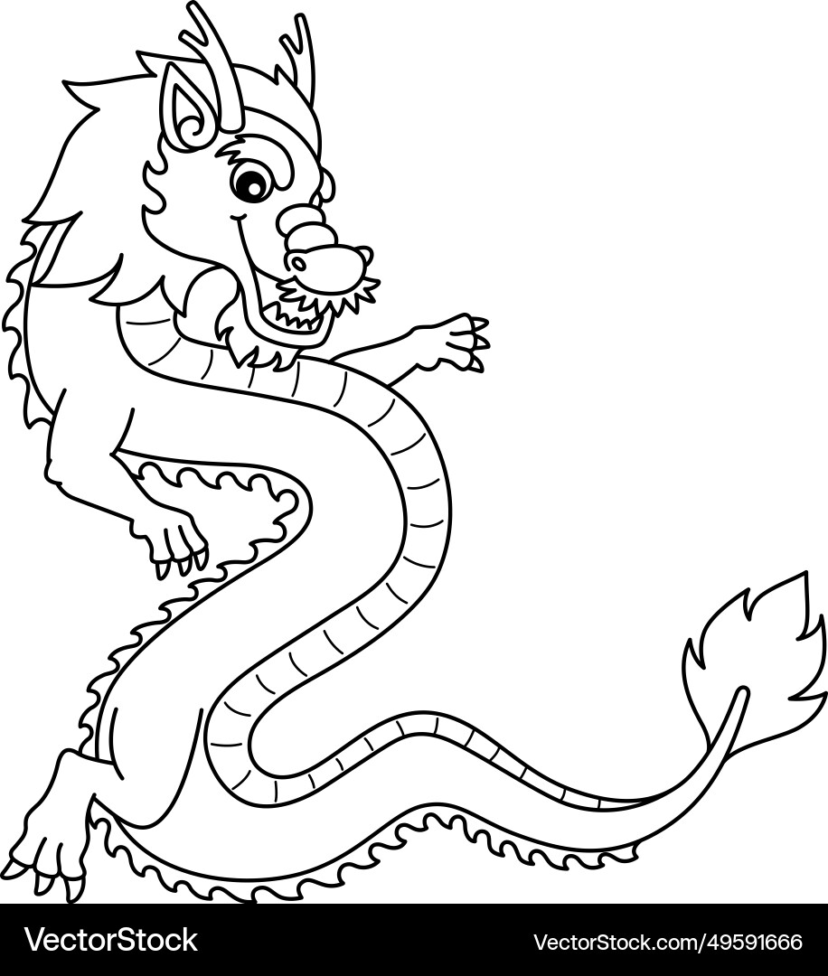 Year of the dragon standing isolated Vector Image