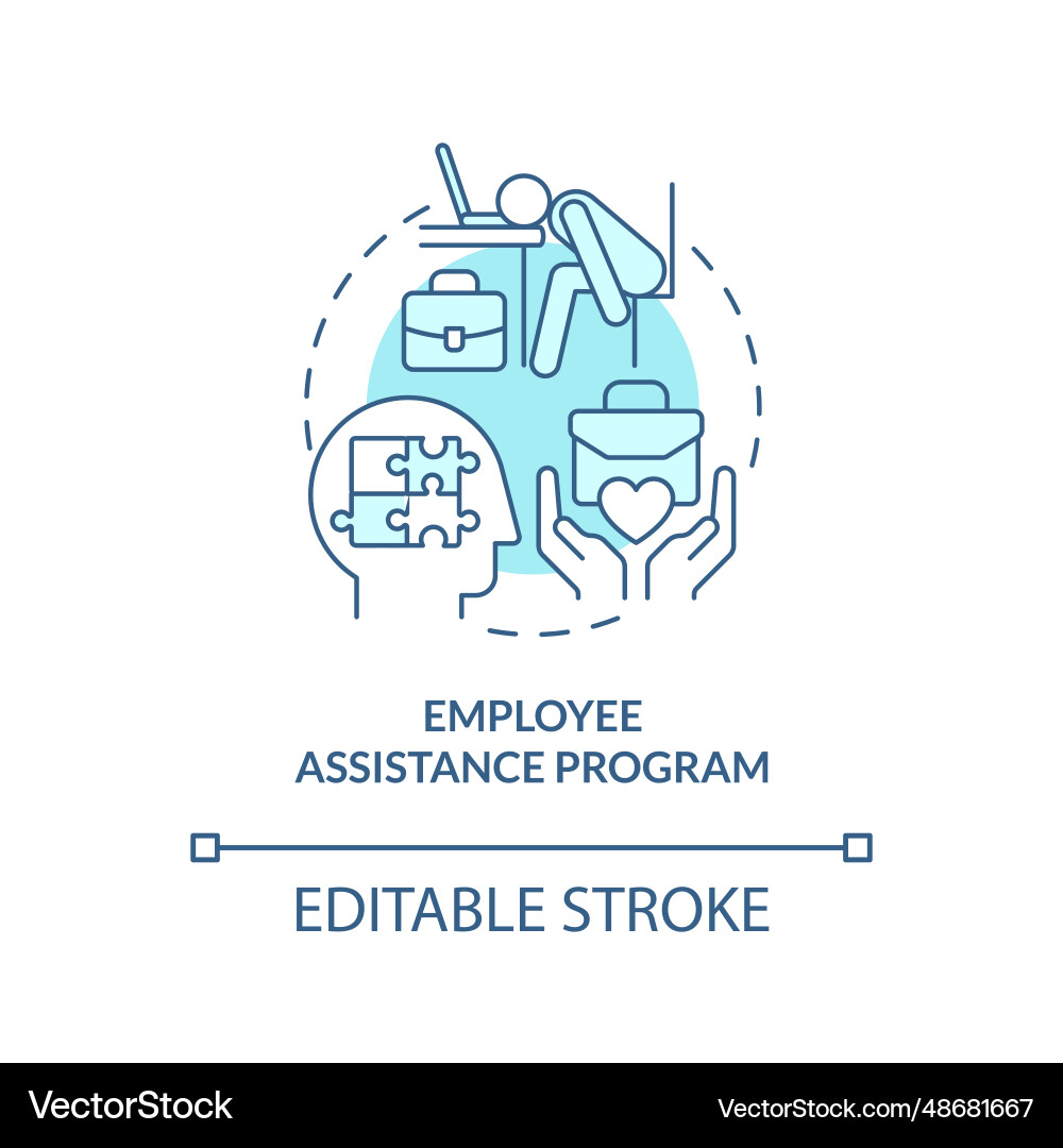 2d employee assistance program linear icon concept 2d employee assistance program linear icon concept vector image