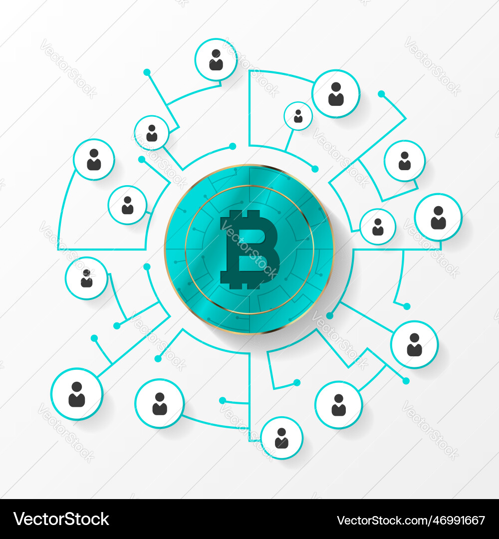 Bitcoin network connections crypto currency – Royalty-Free Vector |  VectorStock