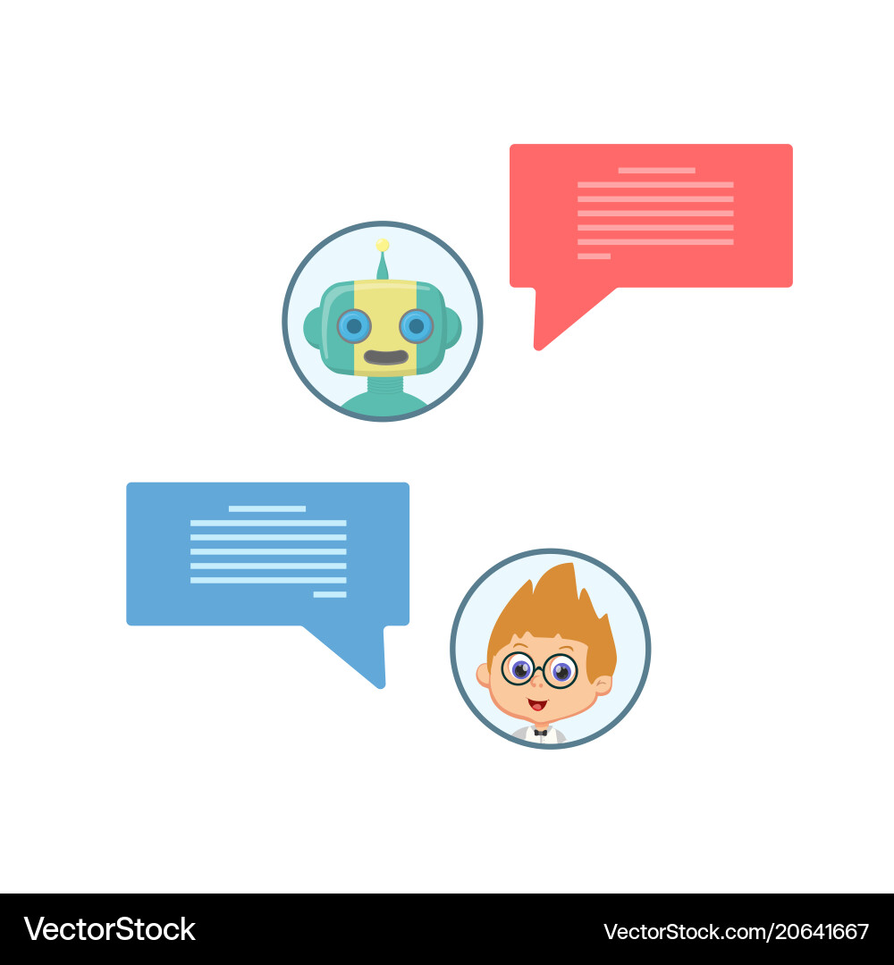 Chat bot chating Chat bot chating vector image