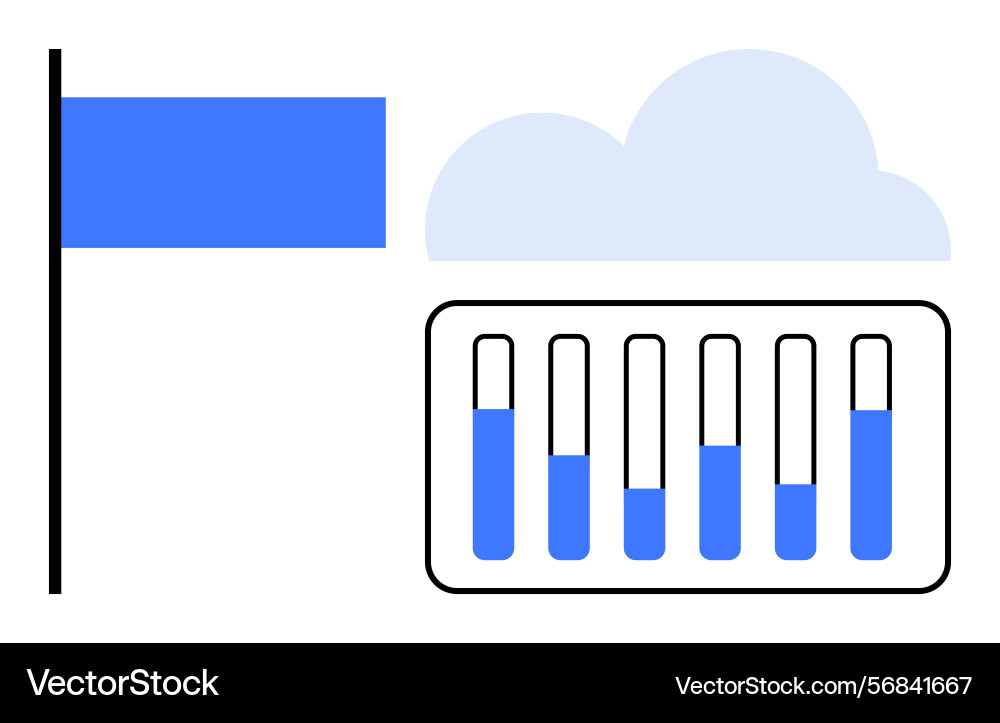 Cloud data storage and visualization concept Vector Image