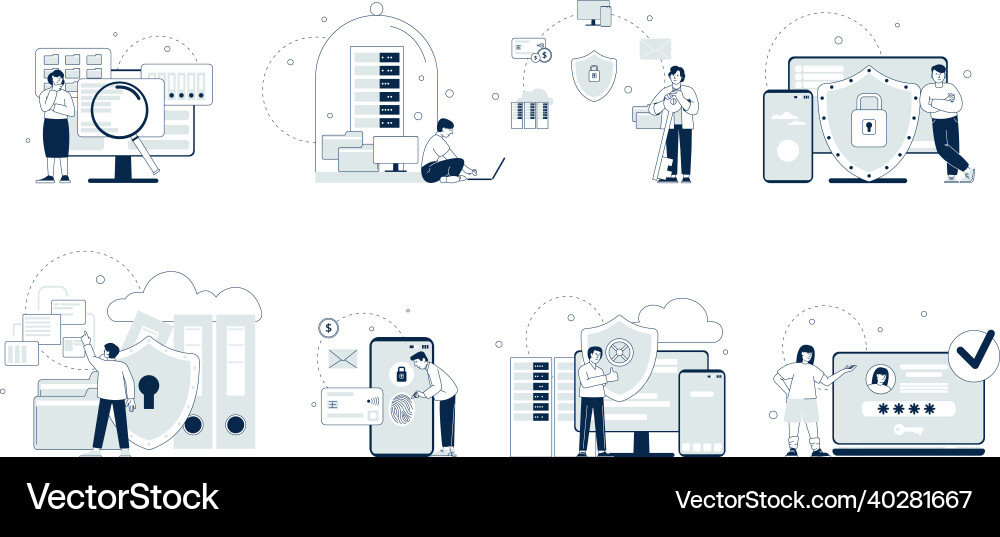 Cyber security concept secure working privacy Vector Image