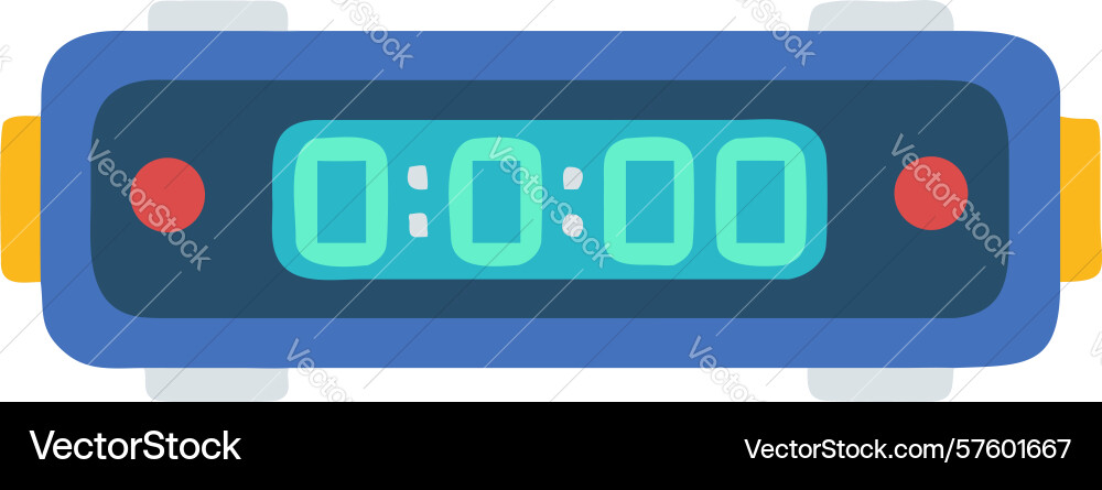 Digital time display stopwatch countdown screen vector image