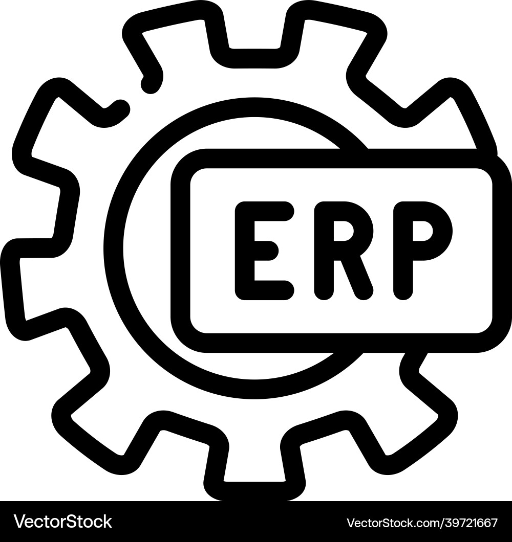 Erp working processing line icon Erp working processing line icon vector image