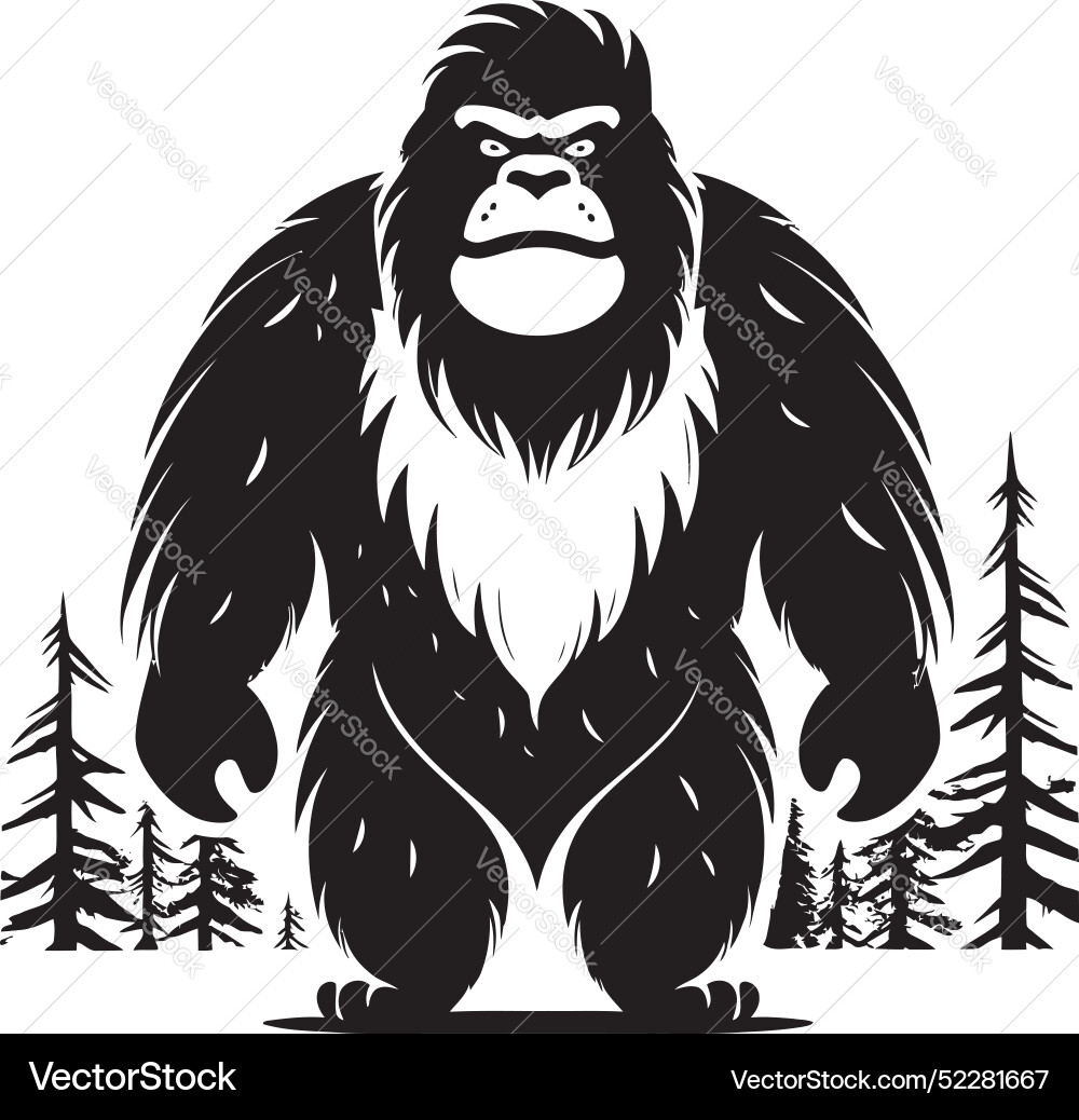 Gentle giant grin mystical bigfoot emblem Gentle giant grin mystical bigfoot emblem vector image