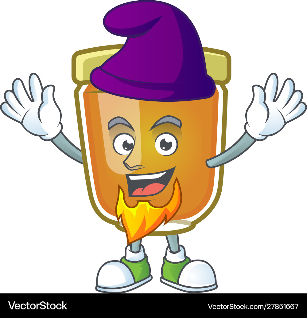 Honey in jar with elf character shape Vector Image