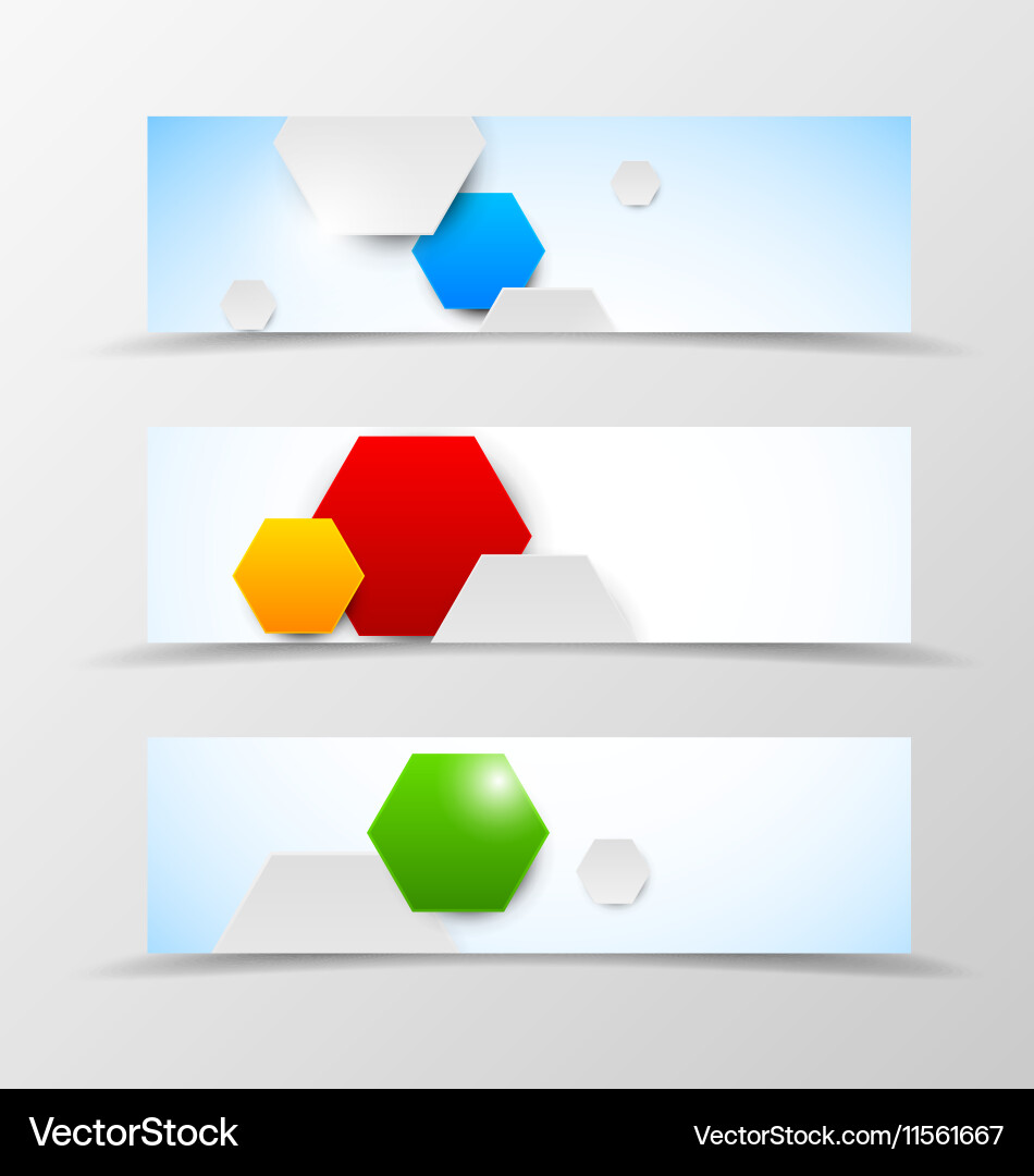 Set of header banner dynamic design vector image