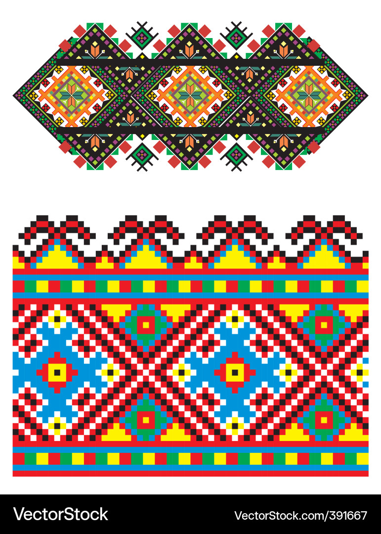 Ukrainian embroidery ornament vector image