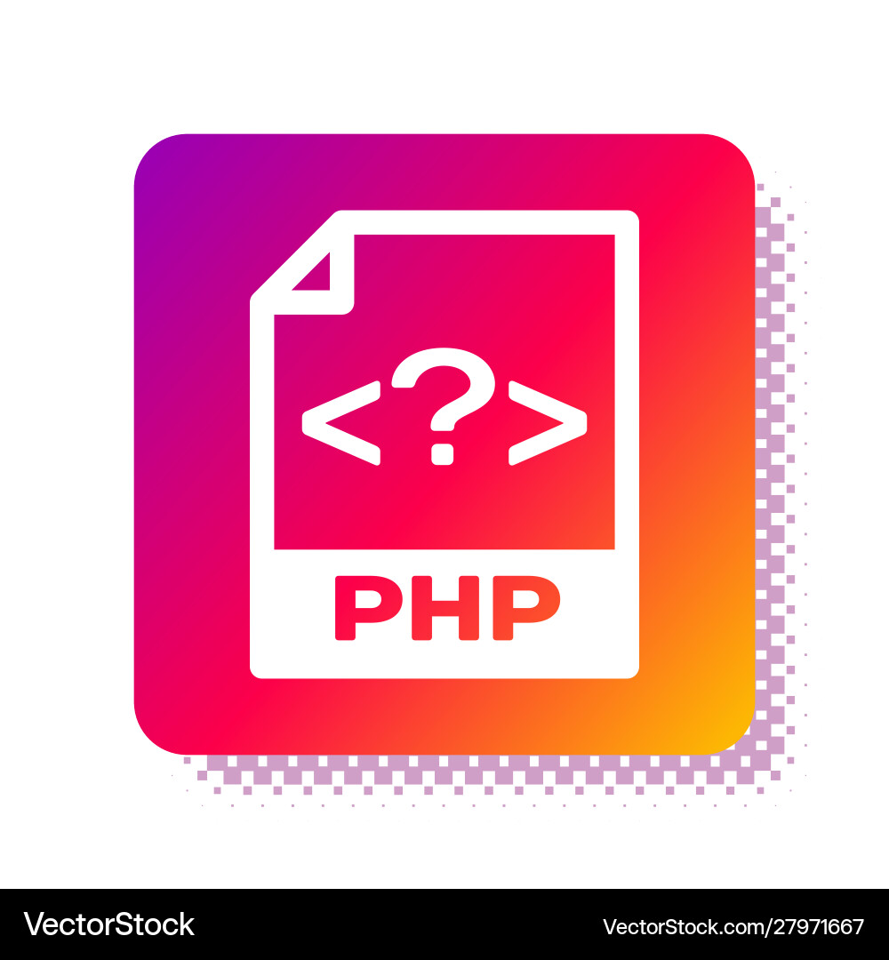White php file document download button icon White php file document download button icon Vector Image
