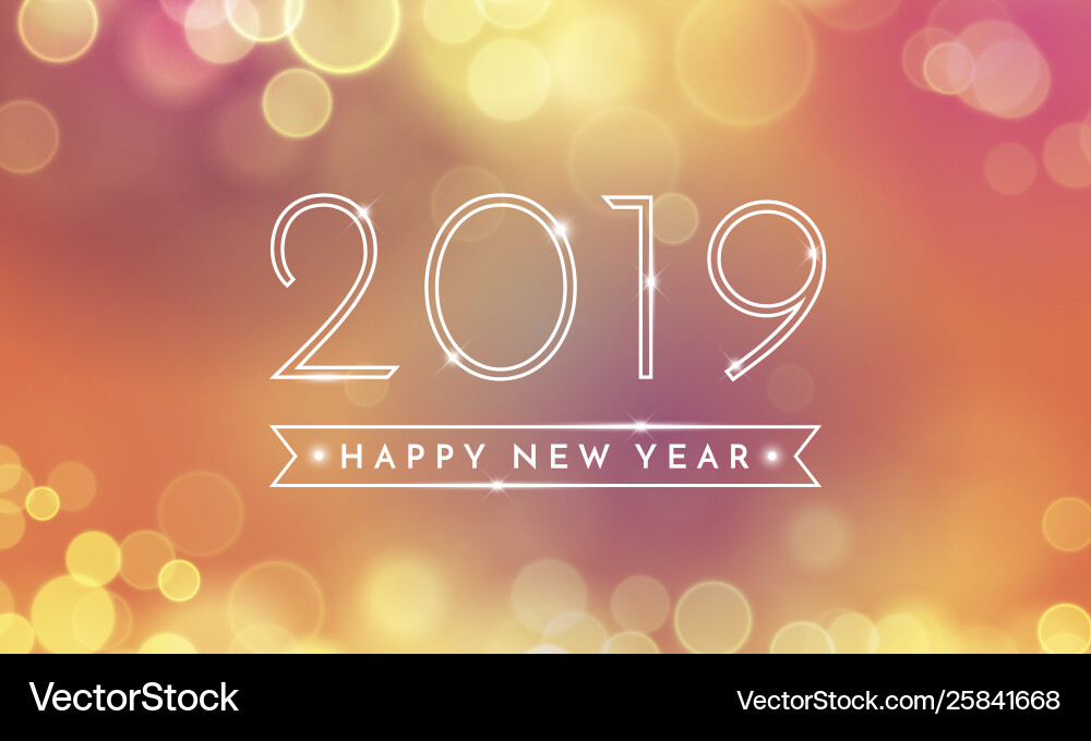 2019 happy new year glitter light card 2019 happy new year glitter light card vector image