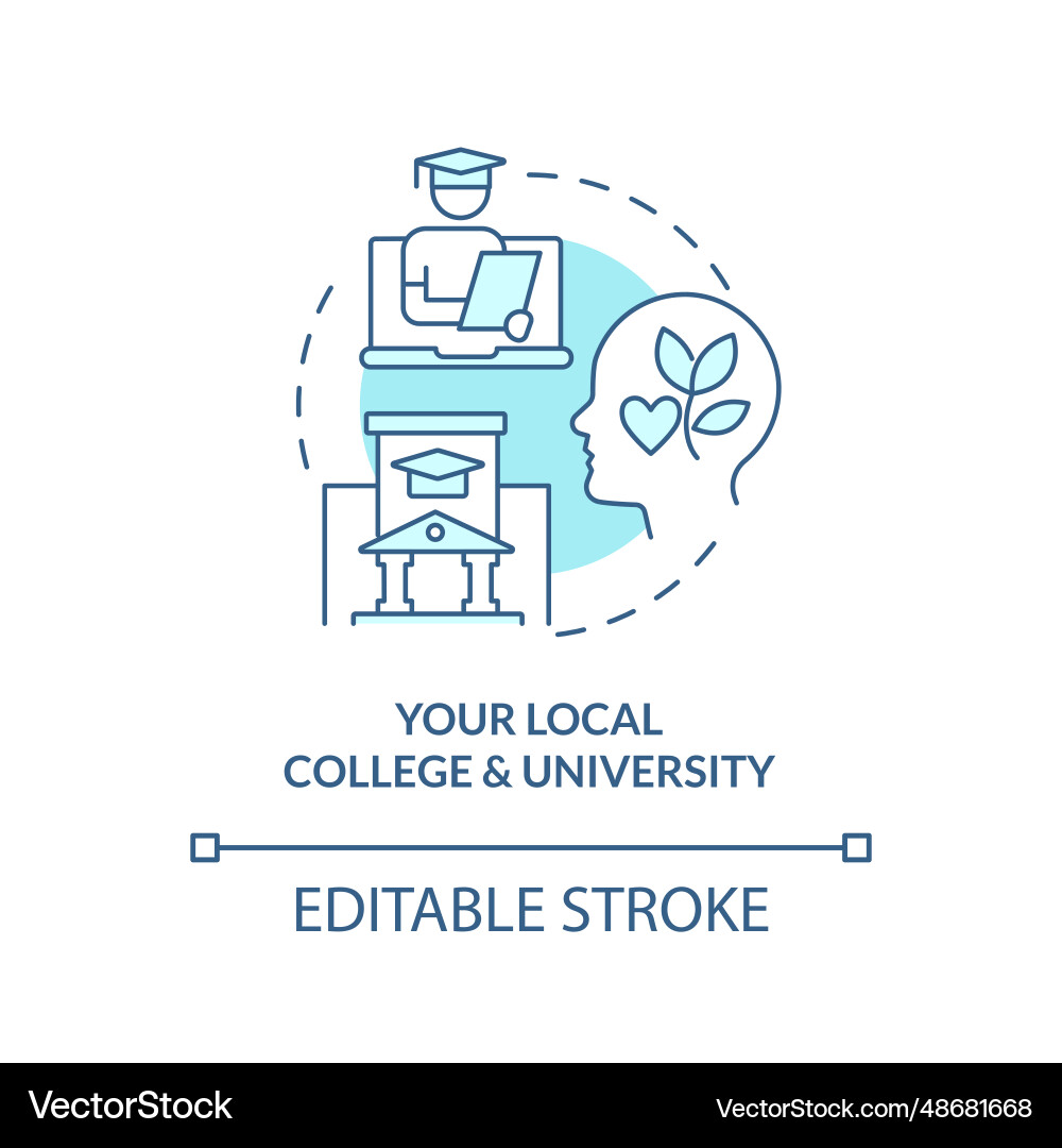 2d your local college and university linear icon Vector Image